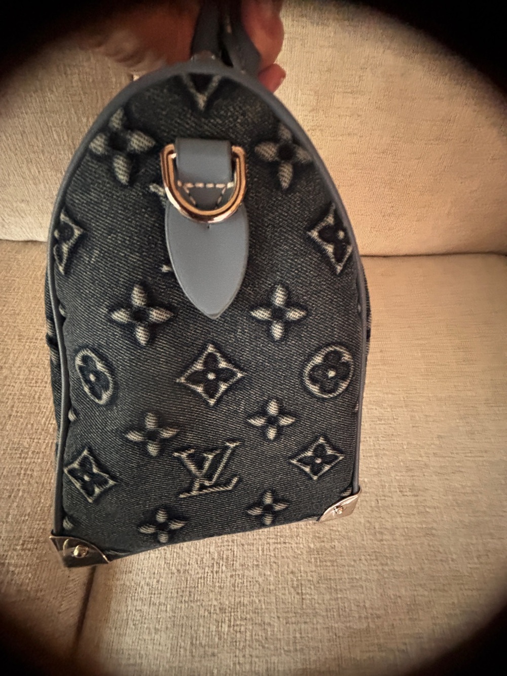 Blue Monogram Denim Speedy style  20 Bandoulière Handbag , No Offers - Picture 5 of 6